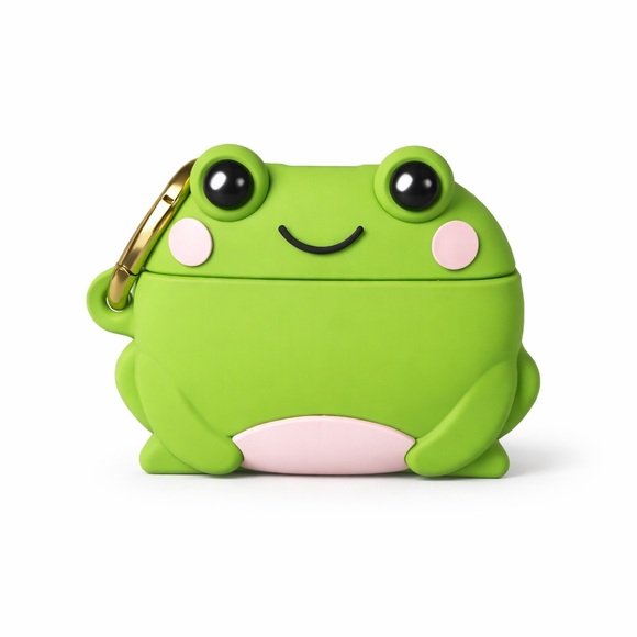 Heyday Green Frog Earbud Case with Pink Accents - Picture 2 of 4